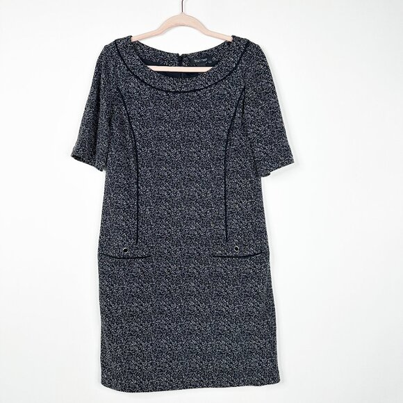 2/$30 White House Black Market Knitted Shift Dress w Pockets Charcoal 12 #A0739 - Picture 3 of 7
